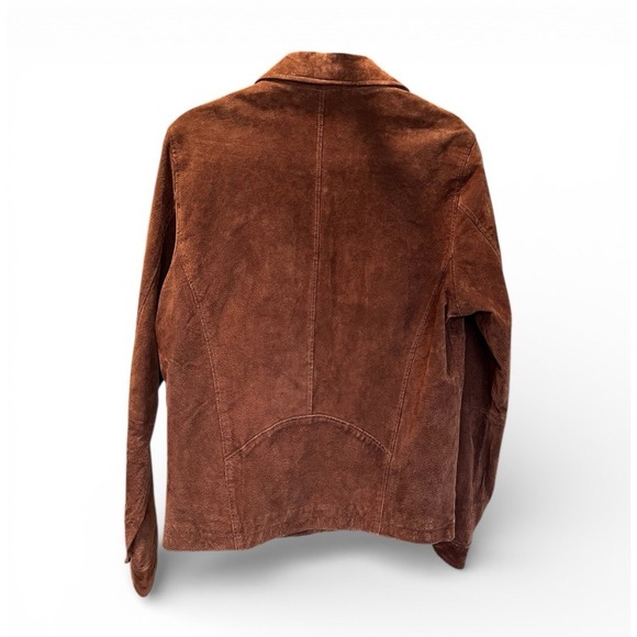 Wilsons Leather Brown Suede Leather Jacket Size S Zip Front Lined Classic Coat - Picture 3 of 9